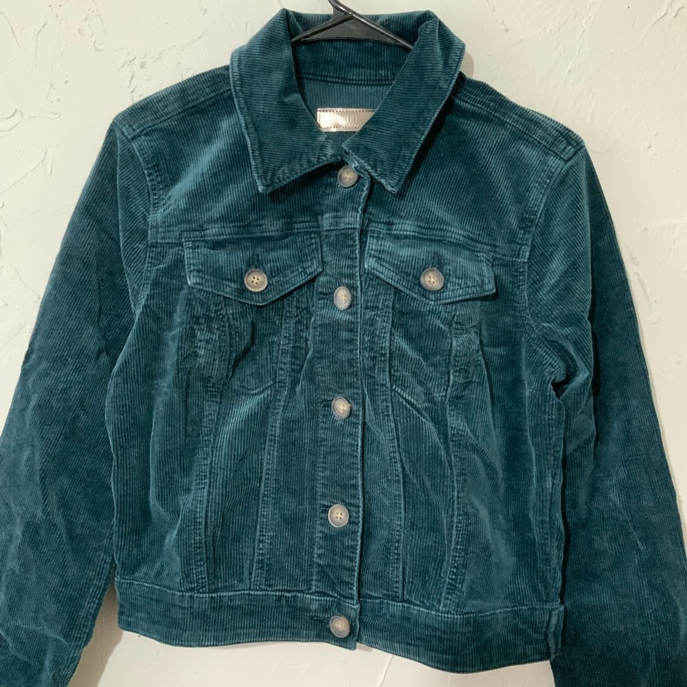 KUT from the Kloth Julie Corduroy Crop Jacket in Blue Marine Sz XS - Picture 10 of 15